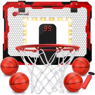 Imagem de Mini Cesta de Basquete Anzmtosn 43x30cm com Placar LED