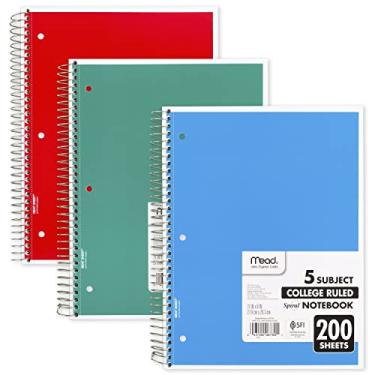 Imagem de Mead Caderno espiral, papel pautado universitário, 28 x 20 cm, 200 folhas, cores sortidas, 1 unidade (06780)