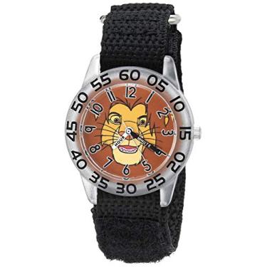 Imagem de Disney Relógio infantil com pulseira de nylon de quartzo analógico Time Teacher, Preto, Relógio de quartzo