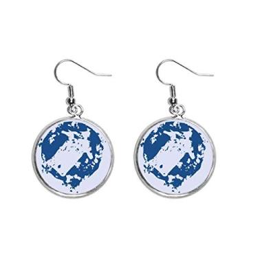 Imagem de Flecha design simples redondo ilustração padrão orelha pendurado prata brinco joia feminina