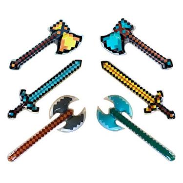 Imagem de Inflatable Weapons - Diamond Swords, Axes & Hatchet - Mine Pixel Craft - Blow Up Party Favors - Gift Bags - Pool Parties - Costumes - for Boys & Girls - 6 Pack, 2 Each