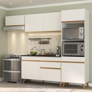 Imagem de Cozinha Compacta 4 pç c/ Armário e Balcão MP3690 Veneza GW Multimóveis Branca