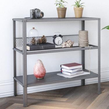 Imagem de Estante 2 Prateleiras Londrina Leme Proa Cimento Queimado