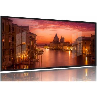 Imagem de Quadro Veneza Paisagem Escritório Mosaico 130x60 Moldura Preta 2x2