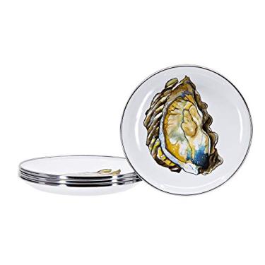 Imagem de Golden Rabbit Esmaltes - Padrão Oyster - Conjunto de pratos de aperitivos de 10 a 15 cm