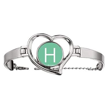 Imagem de N/A N/A Bracelete Chestry Elements Tabela Período de Hidrogênio H Pulseira Coração Joia Pulseira Pulseira Pulseira de Arame, medium, metal
