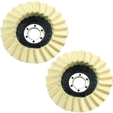 Imagem de Kit 2 Disco Feltro Flap para Polimento 4.1/2 Pol. Aço Inox Aluminio - Starfer