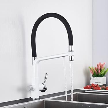 Imagem de Torneira de filtro de água de cozinha Torneiras de cozinha de bico duplo misturador de torneira de filtro de rotação de 360 graus Torneiras de purificação de água, branco B, China