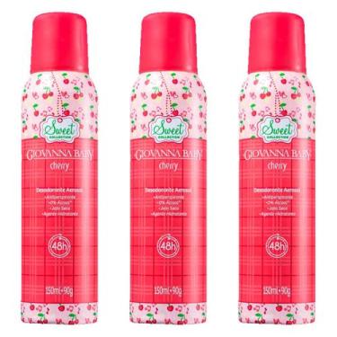 Imagem de Kit Com 3 Giovanna Baby Desodorante Aerosol Cherry 150ml