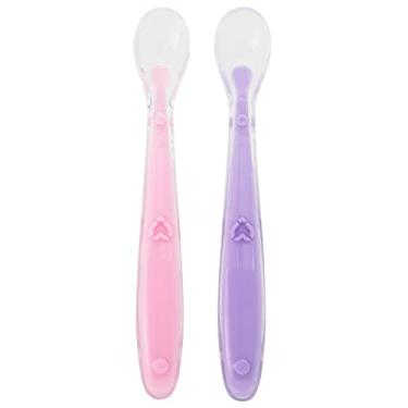 Imagem de BUBA Kit Colher Silicone Baby - 2 Pecas - Rosa/Lilás