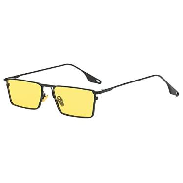 Imagem de Óculos de sol masculinos vintage pequenos retângulos de metal hip pop feminino óculos de sol de luxo steampunk quadrados óculos de sol clássicos, c6 blayel nightvisio, china