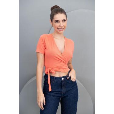Imagem de Blusa Transpassada Canelada Com Amarração - Sisal Jeans