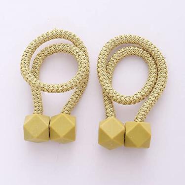 Imagem de Botão de cortina de ímã de polígono de diamante criativo sem perfurar suportes de cortina de cortina de botão de atração magnética simples, T5,2 PCS