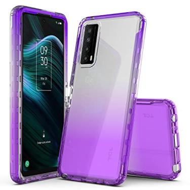 Imagem de Capa TCL Stylus 5G, Rosebono Hybrid Gradient Transparente Soft TPU Clear Skin Capa de proteção para TCL Stylus 5G (Roxo)