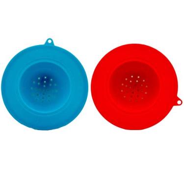 Imagem de Coador de pia de silicone (2 unidades) vermelho e azul