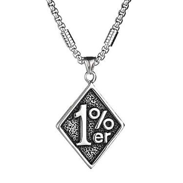 Imagem de HSQYJ Colar masculino de 1% aço inoxidável, pingente exclusivo para motociclista, motociclista e corrente masculina, esmaltado