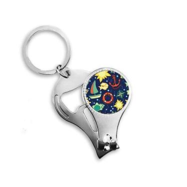 Imagem de Navigation Peixe Barco Colorido Ocean Nail Nipper Ring Chaveiro Abridor de Garrafas Cortador