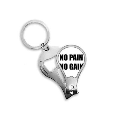 Imagem de No Pain No Gain Quote Black Encourage Positivo Cortador de Unhas Abridor Chaveiro Tesoura