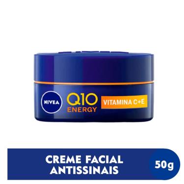 Imagem de Creme Facial Antissinais Noite Nivea Q10 Energy Vitamina C com 50g 50g