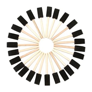 Imagem de LUGU 25 peças Conjunto de pincéis de espuma de 1 polegada Pincéis de tinta esponja o de madei leve pa a família de al s Desenho Pintu Colo ção Arte e Artesanato