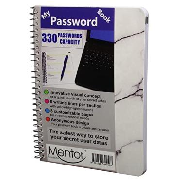 Imagem de Livro My Password - 17,78 cm x 12,7 cm Design de pesquisa rápida e diário de código privado (mármore branco, regular)