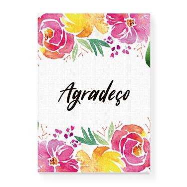 Imagem de Arte Maníacos Quadro Decorativo em Tela Canvas Floral Agradeço - 23x16,25cm