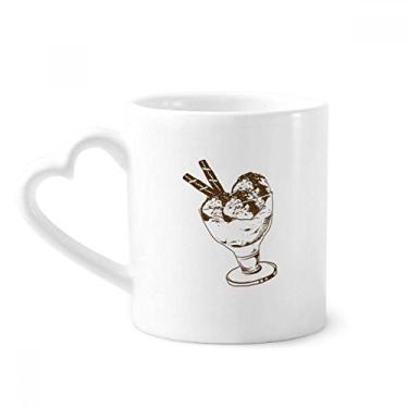 Imagem de Barra de chocolate marrom copo de vidro de sorvete caneca de cerâmica para café copo de coração de vidro