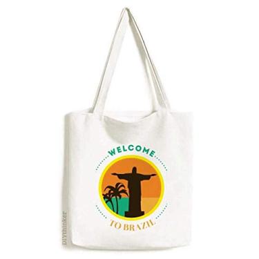 Imagem de Mount Corcovado Brasil Elemento Cultural Bolsa sacola de compras casual bolsa de mão