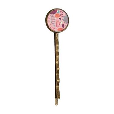 Imagem de Fio vermelho flor pintura de plantas retrô metal cabelo Bobby Pin Headwear