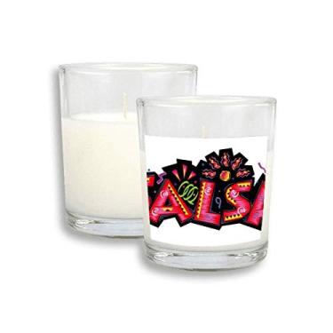 Imagem de Mexico Culture Elment Slogan de salsa rosa velas brancas de incenso perfumado de vidro