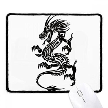 Imagem de Mouse pad Dragon Animal Art Grain contorno borda costurada tapete de borracha para jogos