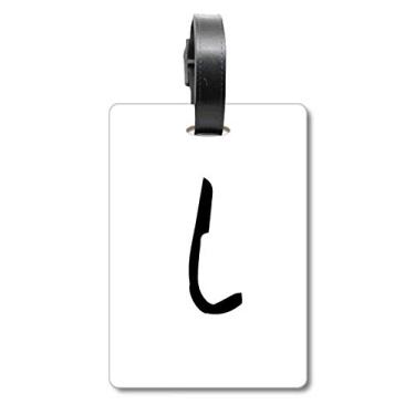 Imagem de Alfabeto grego Iota silhueta preta bolsa etiqueta bagagem cartão bordado pendurado etiqueta