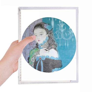 Imagem de Caderno de aquarela azul clássico menina estilo chinês folhas soltas diário recarregável papelaria