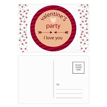 Imagem de Cartão postal de festa de Dia dos Namorados I Love You Arrow Coração Natal Flor Celebração Cartão postal Blessing Mailing Card