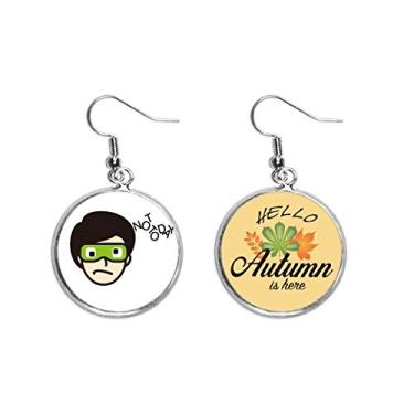 Imagem de Lindfold Thing Today Eyes Refuse Ear Pendente Folha Outono Brinco Joia