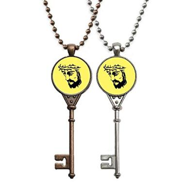Imagem de OFFbb-USA Meditação Avatar Contorno Fé Chaveiro Colar Pingente Joias Decoração Casal