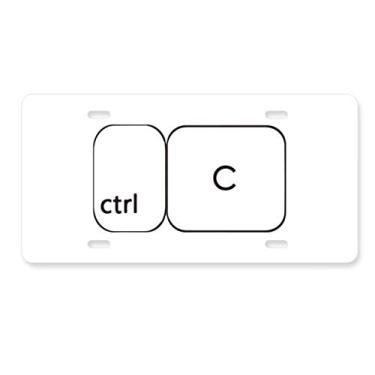 Imagem de DIYthinker Símbolo de teclado ctrl C placa de licença decoração aço inoxidável automóvel