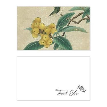 Imagem de Boneco de pena bordado Loquat pintura chinesa cartão de agradecimento aniversário aniversário saudação casamento agradecimento