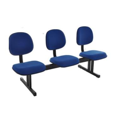 Imagem de Cadeira Executiva Em Longarina Com 3 Lugares Linha Robust Azul - Desig