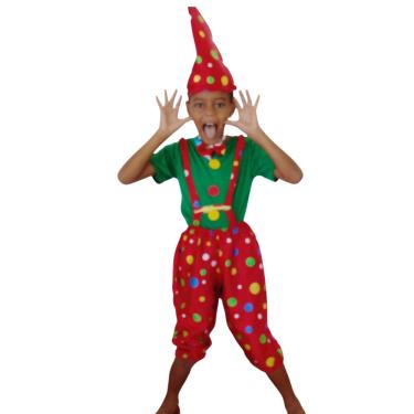Imagem de Fantasia de Palhaço Palhacinho Festa Tema Circo Infantil Menino Carnaval Aniversario Halloween Cosplay Luxo