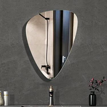Imagem de Espelho Sem Moldura Espelho De Gota De Água Irregular, Espelho De Banheiro Assimétrico Montado Na Parede, Sala De Estar Quarto Espelhos Em Forma Moderna Espelho Decorativo, Espelho De Prata À Prov