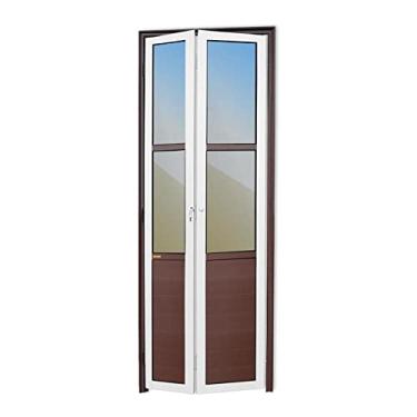 Imagem de Porta Camarão Meia Lambril Meia Vidrão Linha 25 Vidro Reflex 210cm x 70cm Brimak Mix Corten