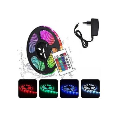 Imagem de Fita De Led 5050 Rgb Colorida Com Controle Ip20 Interna - Mkb