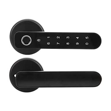 Imagem de Fechadura de porta com impressão digital, interface USB, bloqueio de teclado eletrônico, ajustável, instalação simples para apartamento, escola, hotel