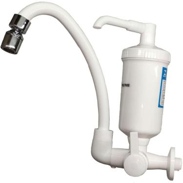 Imagem de Torneira Cozinha Filtro Purificador de Água de Parede Bica Móvel Pia Monocomando Branca ou Preta