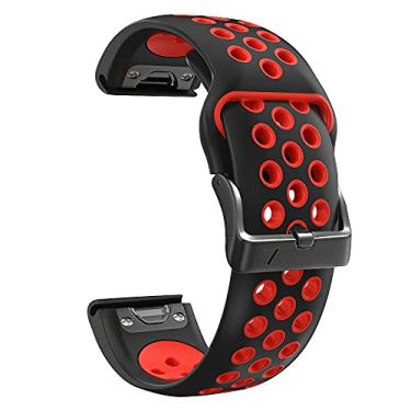 Imagem de AXPTI Pulseira de relógio de silicone de 22/26 mm para Garmin Fenix 7 7X 5 5X Plus 6 6X Pro 3 3HR Epix Smart Watch Band QuickFit Easy Fit Strap (Cor: B, Tamanho: 26mm Tactix Delta)