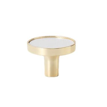 Imagem de Puxadores de couro feitos à mão nórdico liga de zinco móveis maçaneta da porta gaveta botões armário guarda-roupa puxa ferragens de móveis, botão branco ouro