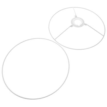 Imagem de SEWOART 1 Conjunto moldura de abajur artesanato kraft mart abajur de arame de metal montador de anel de sombra suporte de abajur anel para abajur manual máscara de segurança linha metálica