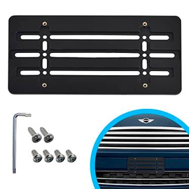 Imagem de Suporte de placa de carro de para-choque dianteiro para Mini Cooper 2000-2022, conjunto de suporte de placa com 6 parafusos de parafuso exclusivos e kit de chave inglesa, kit de montagem de etiqueta de licença, suportes de placa de qualidade, acessórios de carro premium