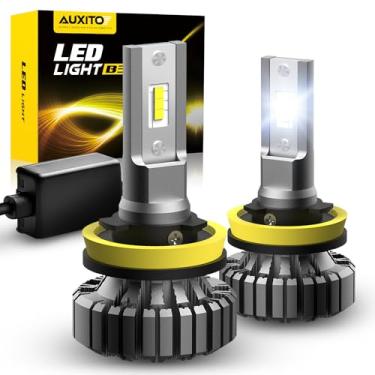 Imagem de AUXITO Lâmpadas de farol de LED H11 H8 H9, 300% mais brilhantes, faróis brancos sem ventilador 6500K, substituição direta Plug and Play para faróis altos e baixos/faróis de neblina, pacote com 2
